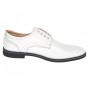 Pantofi Derby bărbați albi din piele naturală cu talpă neagră GKR103AB